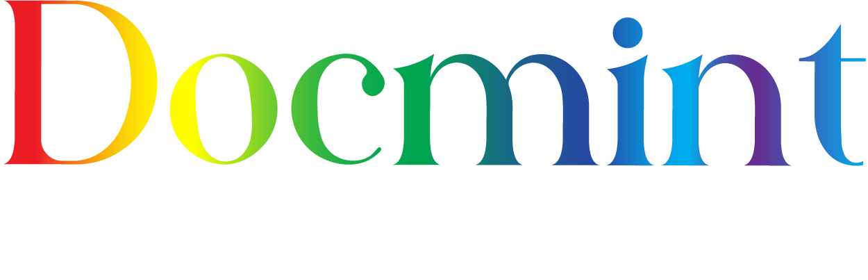 Docmint logo with tagline, property transaction intelligence platform